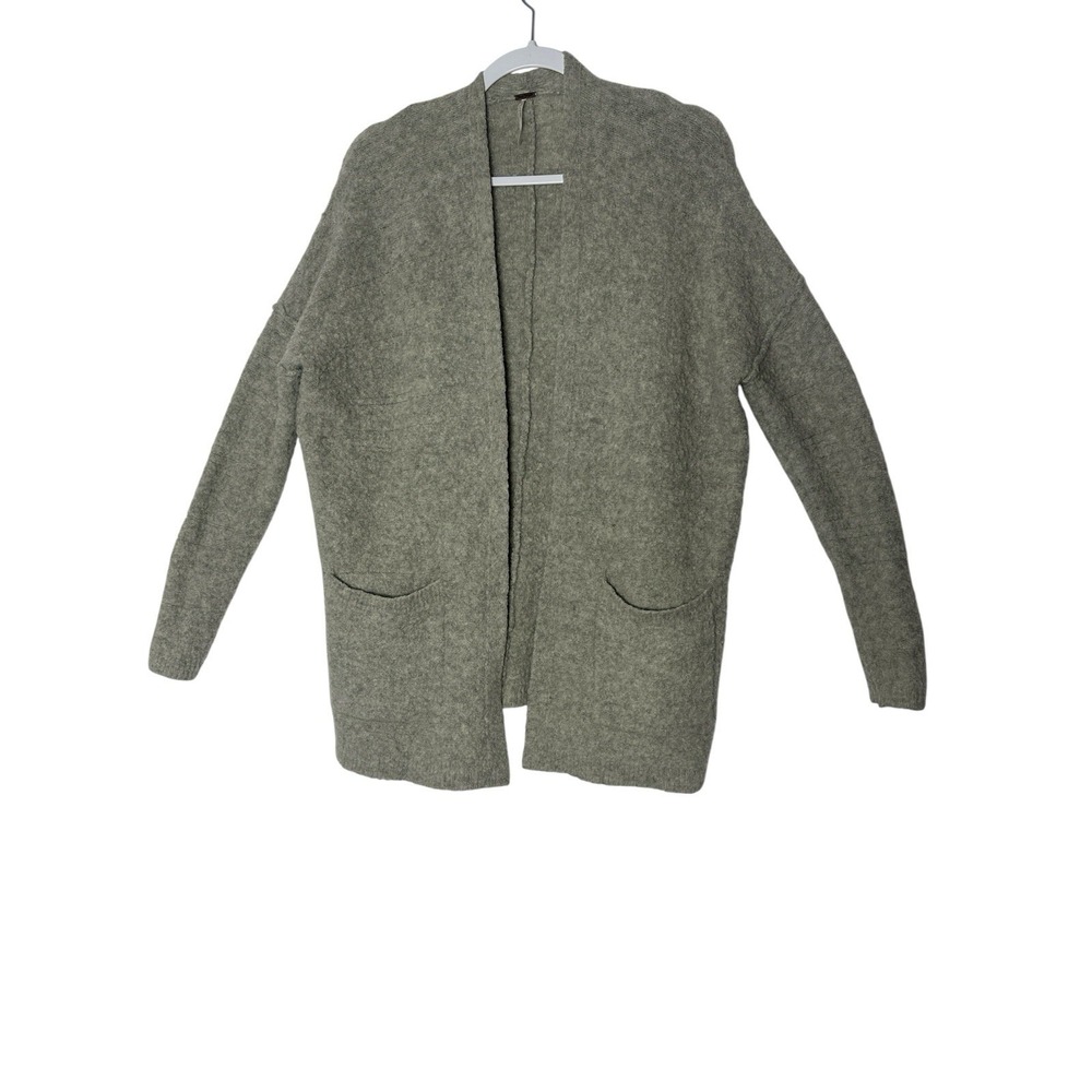 Free People Cardigan Women's XS Beige Wool Blend Boho Pockets Stretch Outdoor